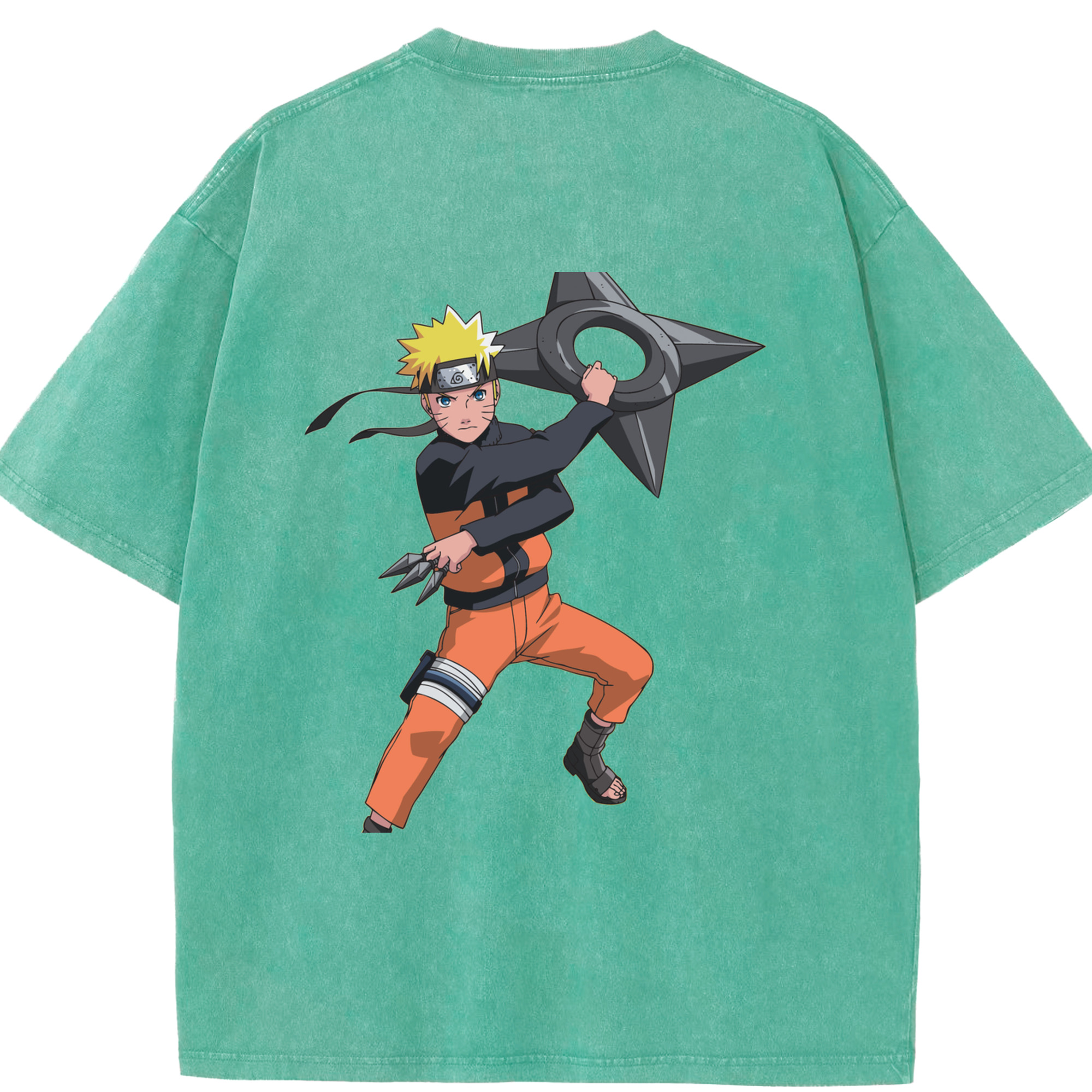 （画像用） NARUTO -ナルト- うずまき ナルト Uzumaki Naruto 綿100% ヴィンテージ風 半袖Tシャツ（背面プリント）